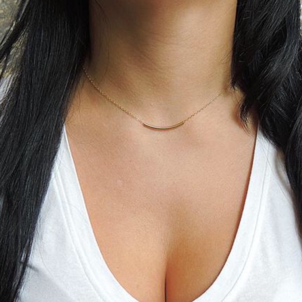 Handmade Gold filled Tube Necklace